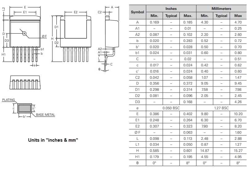 机械图纸 - IXYS IXSA40N120L2-7 SiC MOSFET